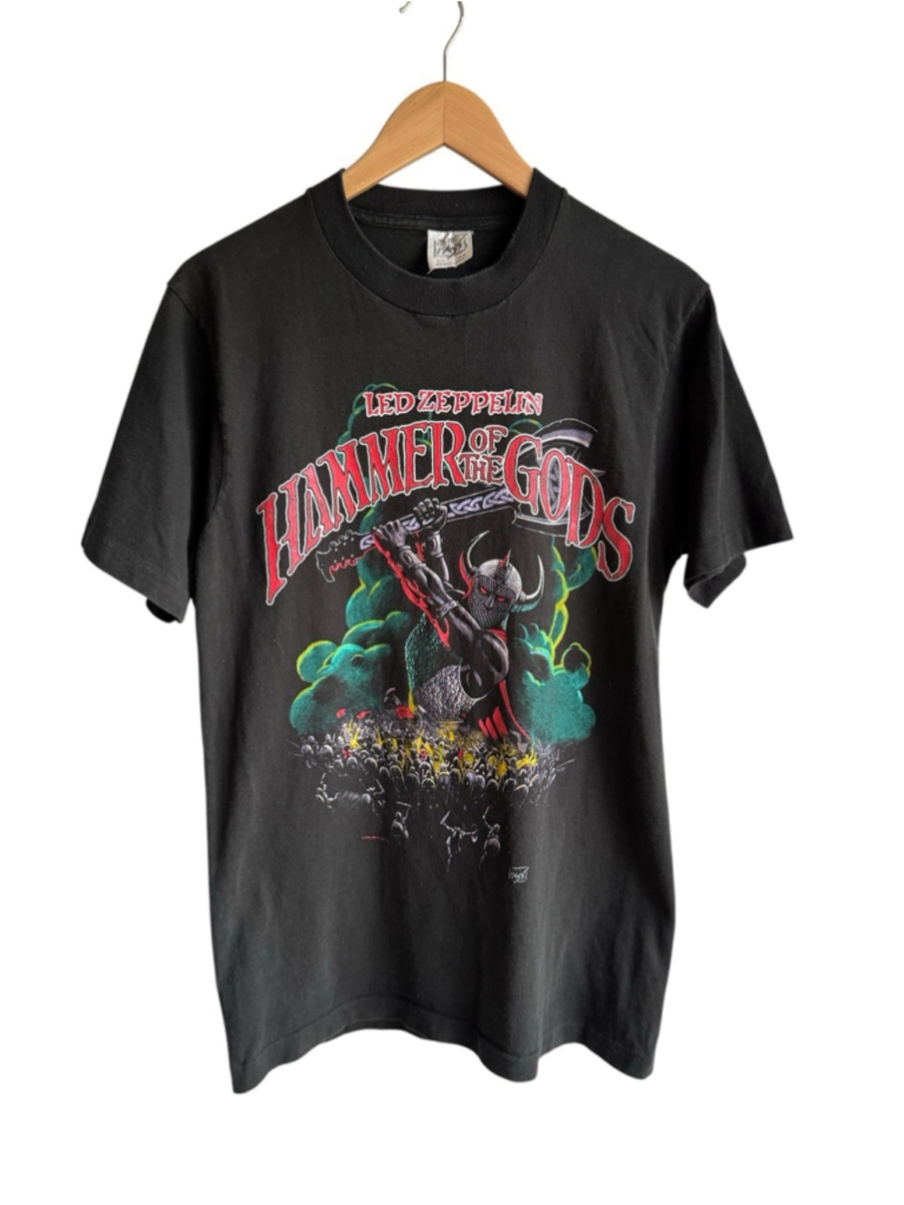 Vintage Led Zeppelin Hammer of the Gods T Shirt 1988 Graphic Band Tee Size Small